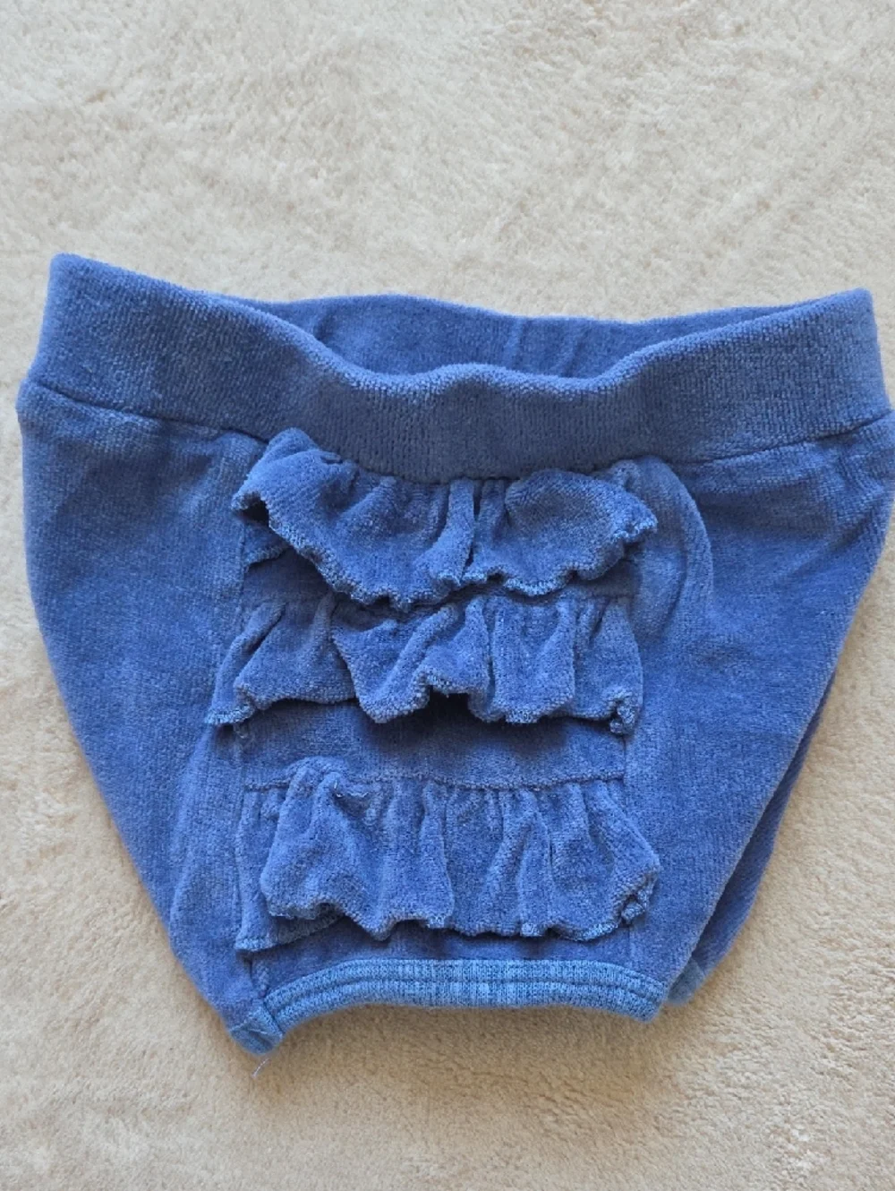 Kate Quinn Organic Velour Ruffle Bloomer 3-6m